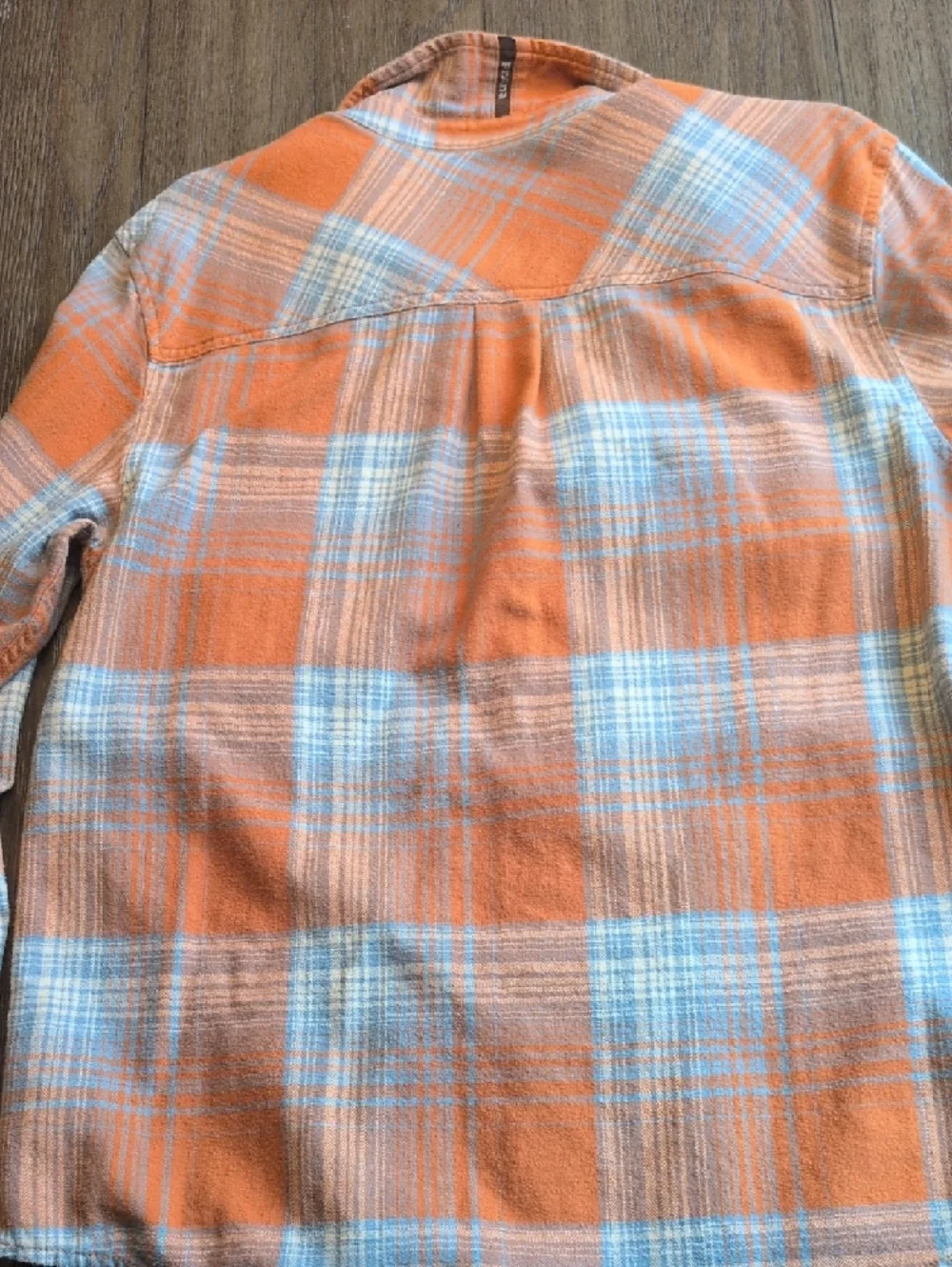 Prana Orange & Light Blue Plaid Button-Up Shirt - Picture 5 of 5